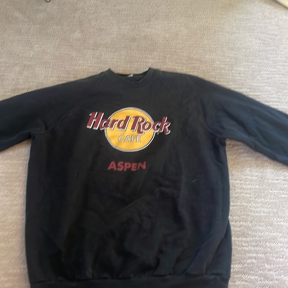 Black Hard Rock Cafe  Aspen black crew neck. Size xl